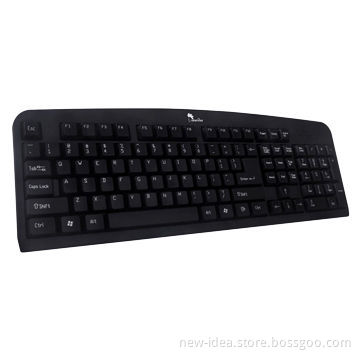 Wired Keyboard with All Black Color, Made of ABS Plastic Material with Multiple Language Versions